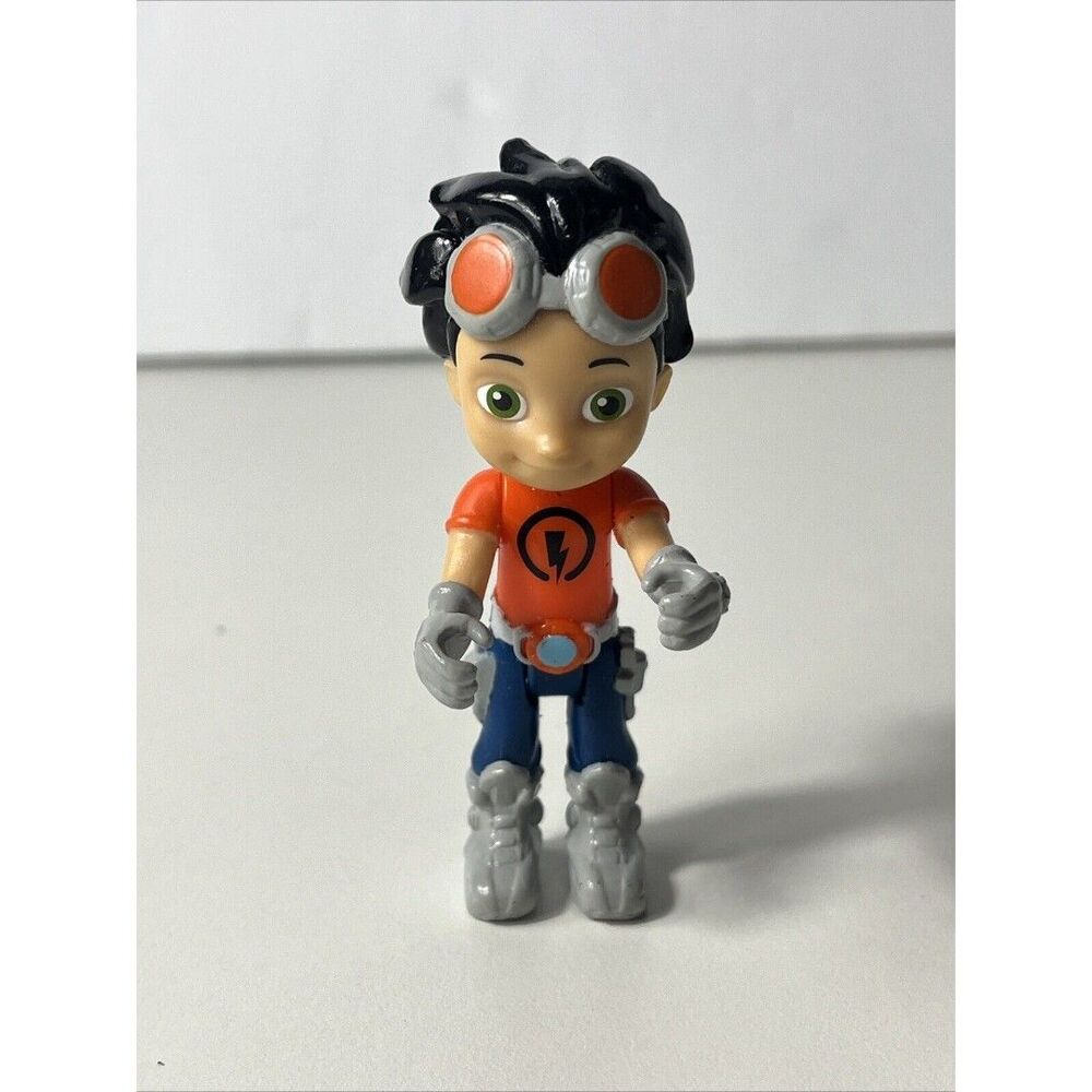 Rusty Rivets Action Figure 3.5" Black Lightning Logo Orange Goggles articulated